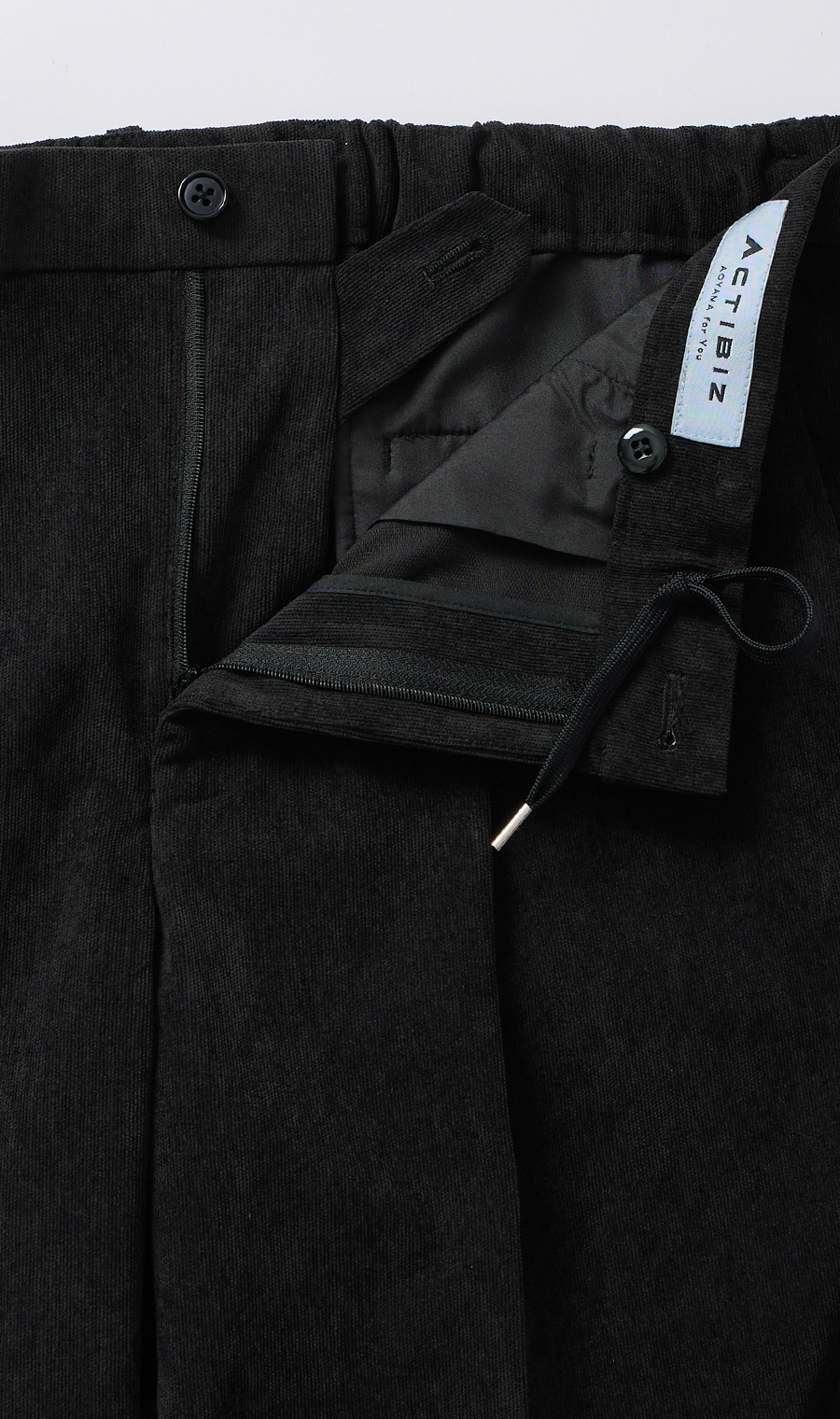 ルーズフィットスラックス【コーデュロイ】【セットアップ着用可】【裾上げ済み】 ブラック S