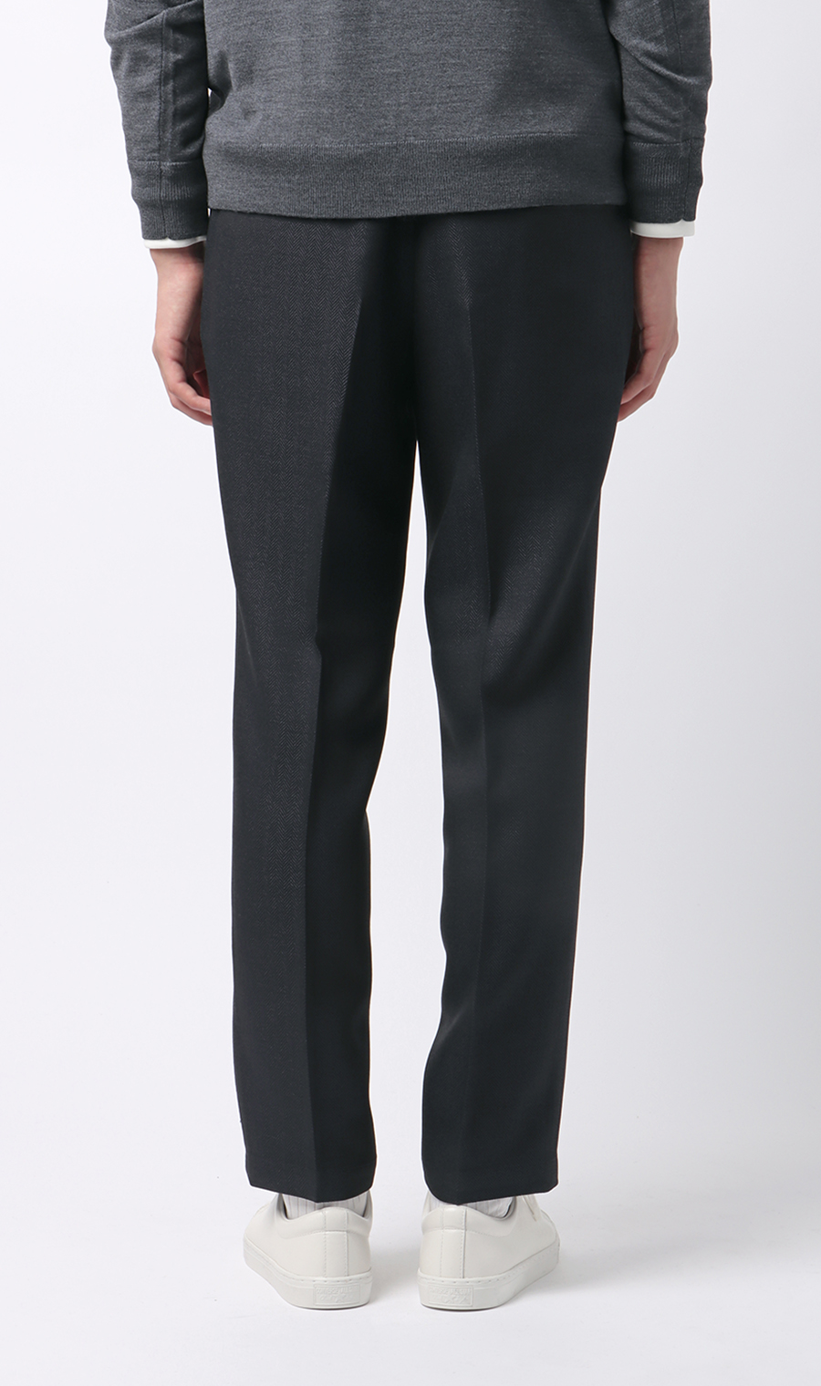 スタイリッシュスラックス【ツイード】【セットアップ着用可】【裾上げ済み】 ネイビー LL