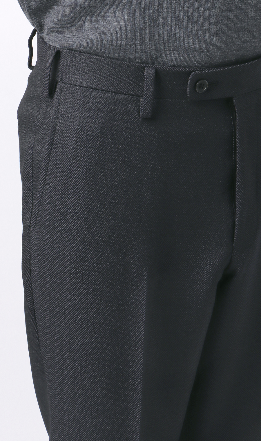 スタイリッシュスラックス【ツイード】【セットアップ着用可】【裾上げ済み】 ネイビー LL