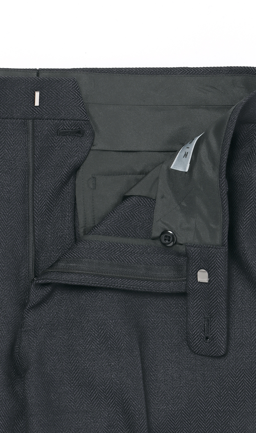 スタイリッシュスラックス【ツイード】【セットアップ着用可】【裾上げ済み】 ネイビー LL