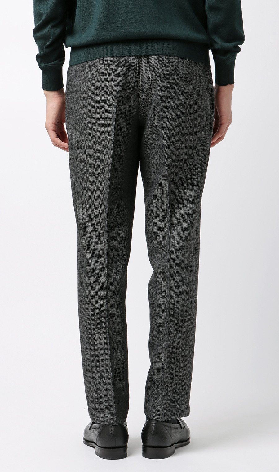 スタイリッシュスラックス【ツイード】【セットアップ着用可】【裾上げ済み】 チャコール L