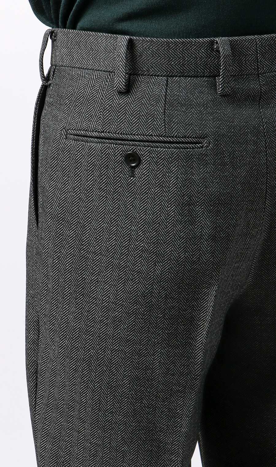 スタイリッシュスラックス【ツイード】【セットアップ着用可】【裾上げ済み】 チャコール L