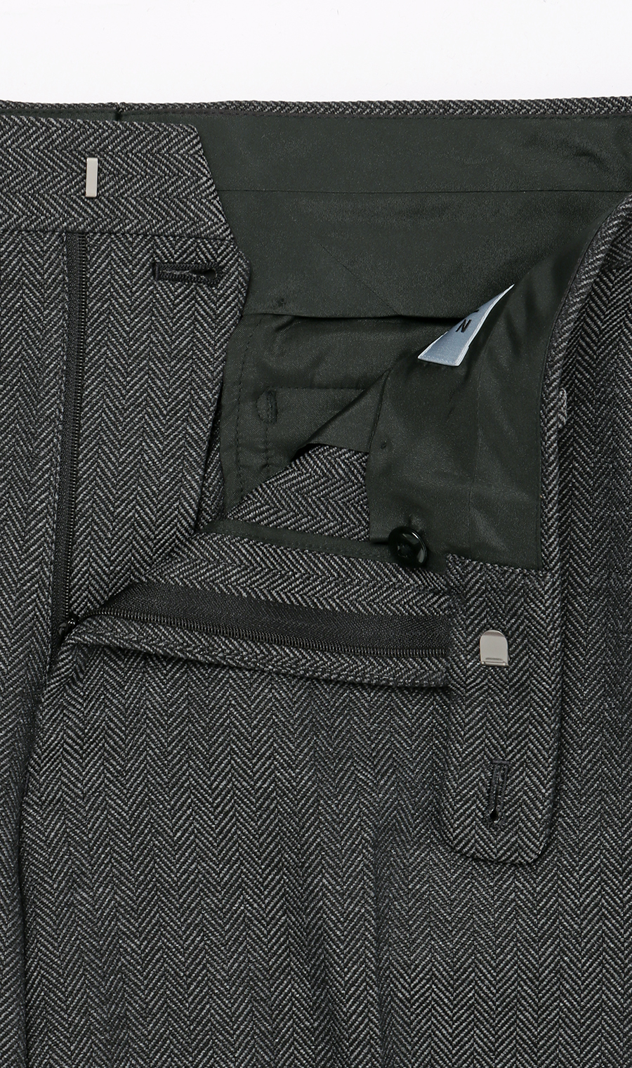 スタイリッシュスラックス【ツイード】【セットアップ着用可】【裾上げ済み】 チャコール L