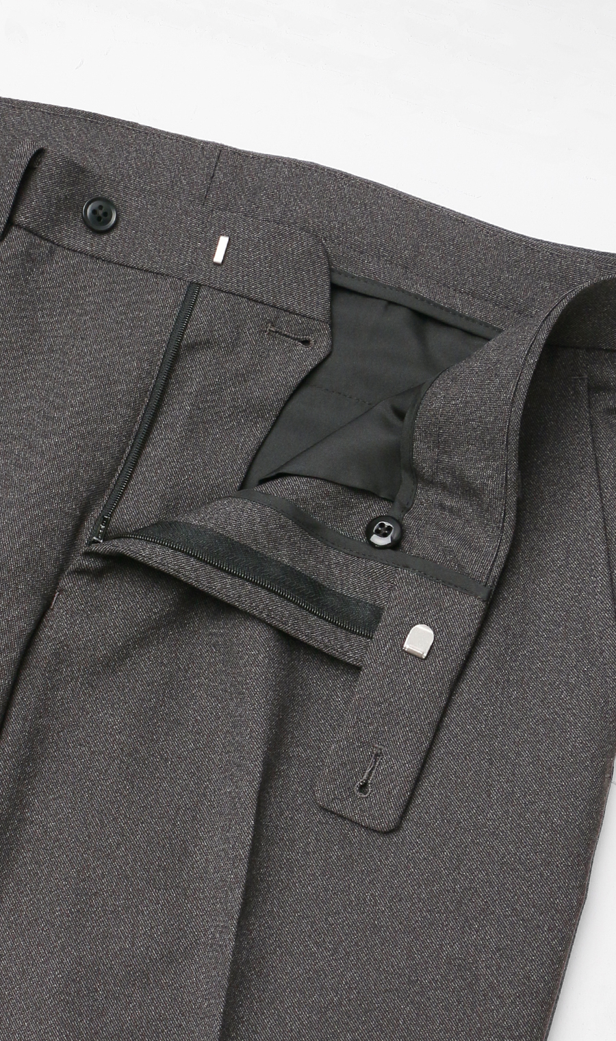 スタイリッシュスラックス【ノータック】【ウォッシャブル】【乾燥機OK】【セットアップ着用可】 チャコール 76cm