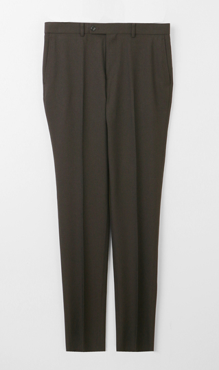 Stylish slacks [no pleats] [washable] [tumble dryable] [can be worn as a set]