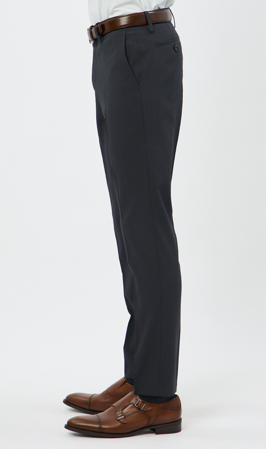 スタイリッシュスラックス【TEXBRID】【セットアップ対応】【裾上げ済み】 ネイビー S