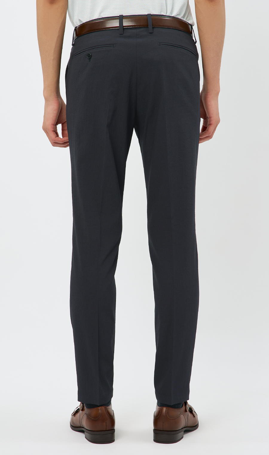 スタイリッシュスラックス【TEXBRID】【セットアップ対応】【裾上げ済み】 ネイビー S