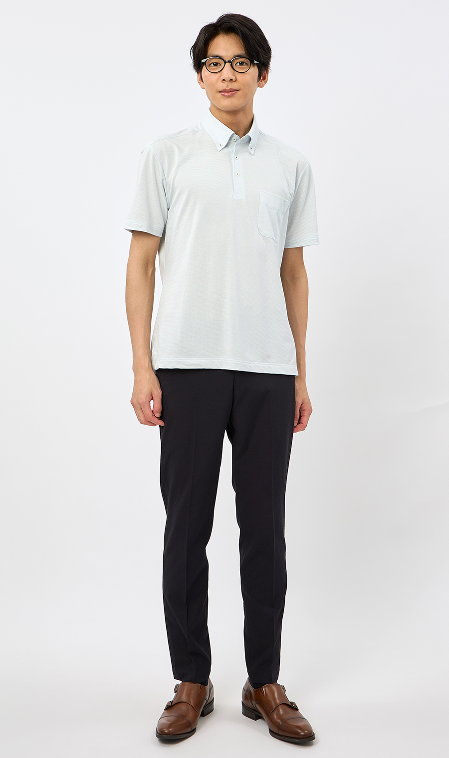 スタイリッシュスラックス【TEXBRID】【セットアップ対応】【裾上げ済み】 ネイビー S