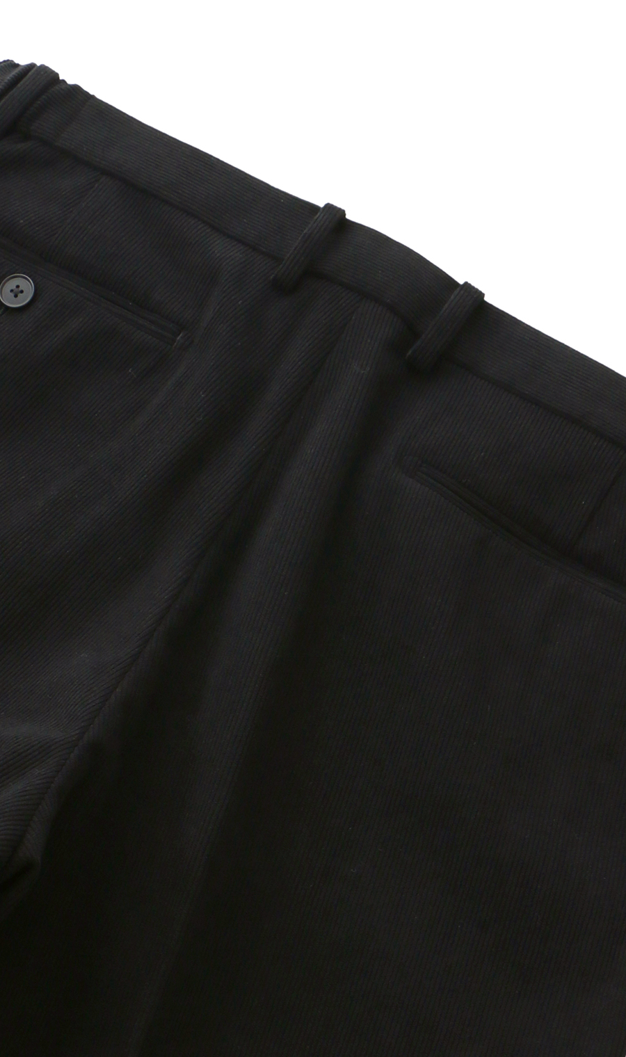スタイリッシュスラックス【コーデュロイ】【セットアップ着用可】【裾上げ済み】 ブラック S