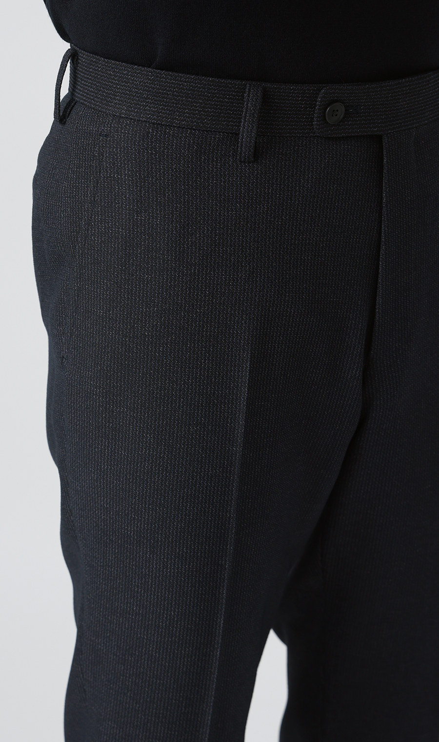 スタイリッシュスラックス【ノータック】【セットアップ着用可】【裾上げ済み】 ネイビー M