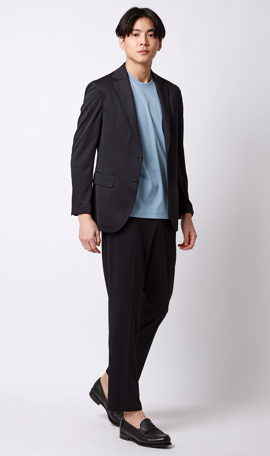 スタイリッシュスラックス【CONTROLα】【セットアップ着用可】【裾上げ済み】 ネイビー S