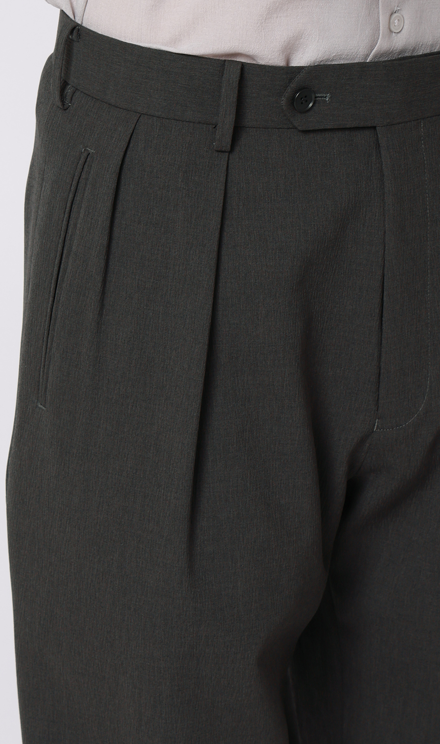 スタイリッシュスラックス【TRABEST Crepe】【セットアップ着用可】【裾上げ済み】 チャコール S