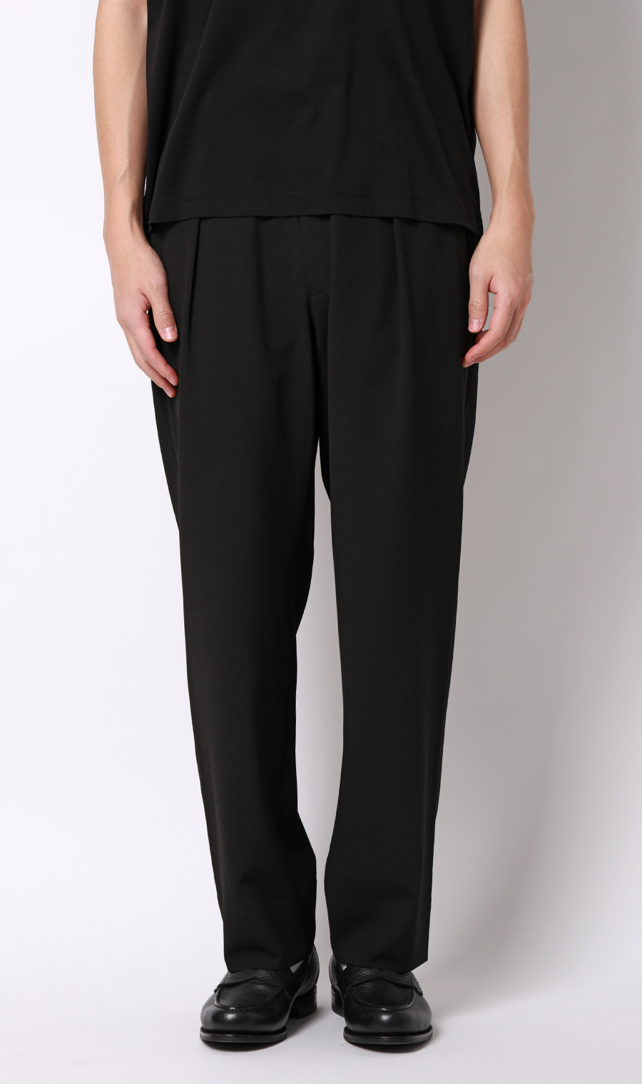 スタイリッシュスラックス【TRABEST Crepe】【セットアップ着用可】【裾上げ済み】 ブラック S