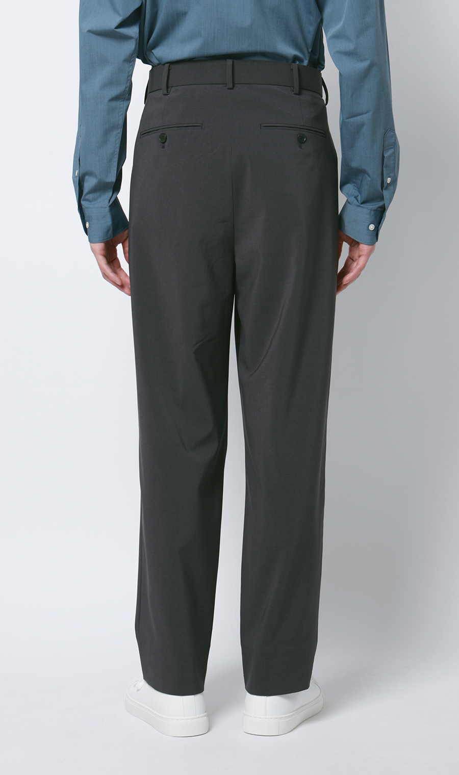 スタイリッシュスラックス【セットアップ着用可】【裾上げ済み】 ブルーグレー S