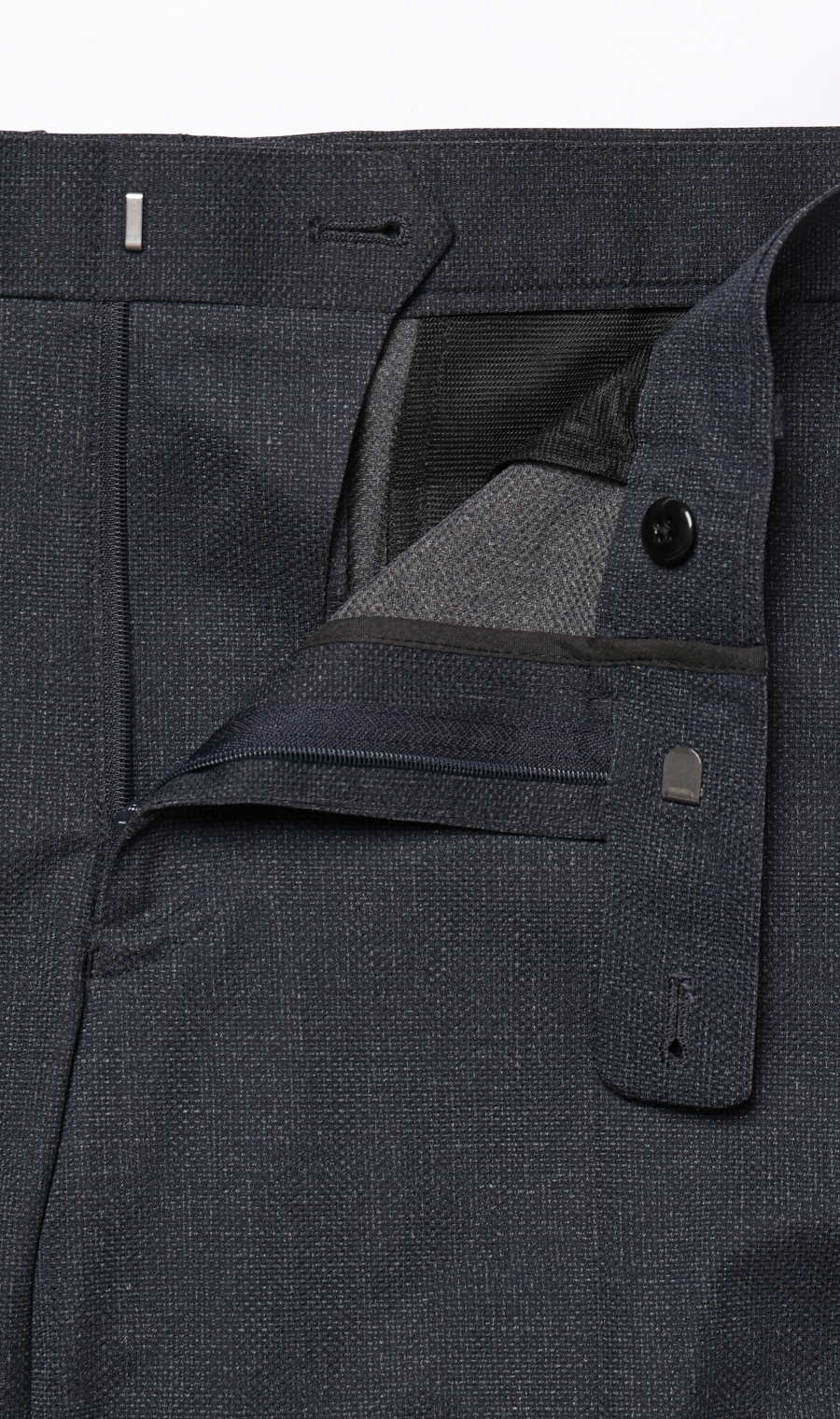 スタイリッシュスラックス【超軽量】【セットアップ着用可】【裾上げ済み】 ネイビー M