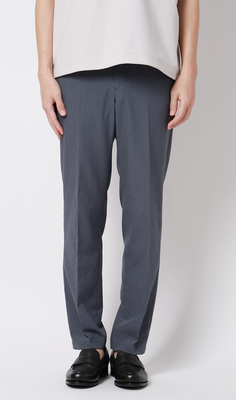 スタイリッシュスラックス【超軽量】【セットアップ着用可】【裾上げ済み】 ブルー M