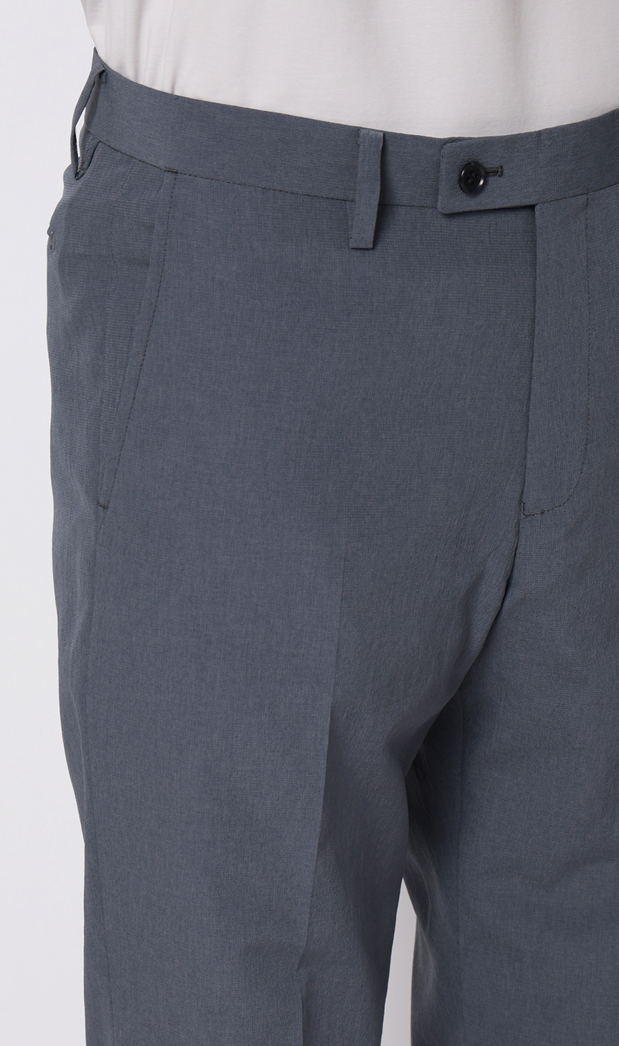 スタイリッシュスラックス【超軽量】【セットアップ着用可】【裾上げ済み】 ブルー M