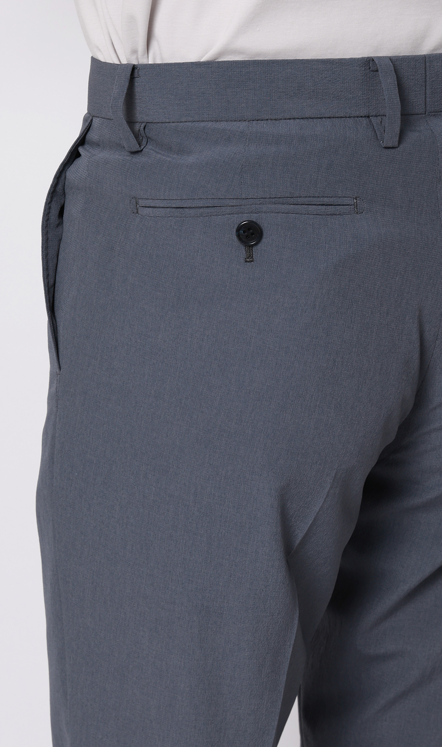 スタイリッシュスラックス【超軽量】【セットアップ着用可】【裾上げ済み】 ブルー M