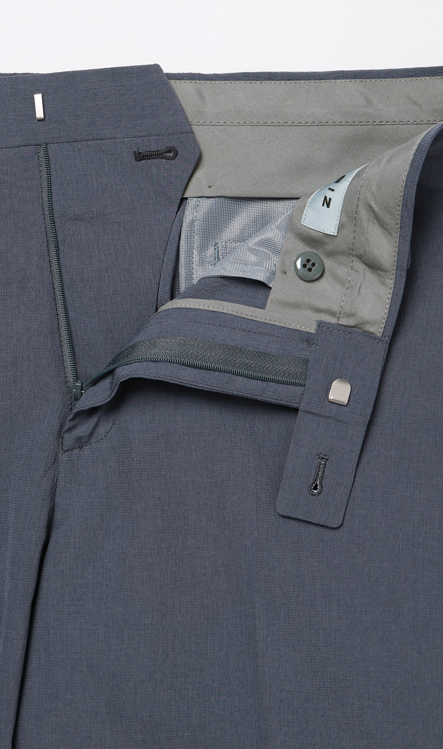 スタイリッシュスラックス【超軽量】【セットアップ着用可】【裾上げ済み】 ブルー M