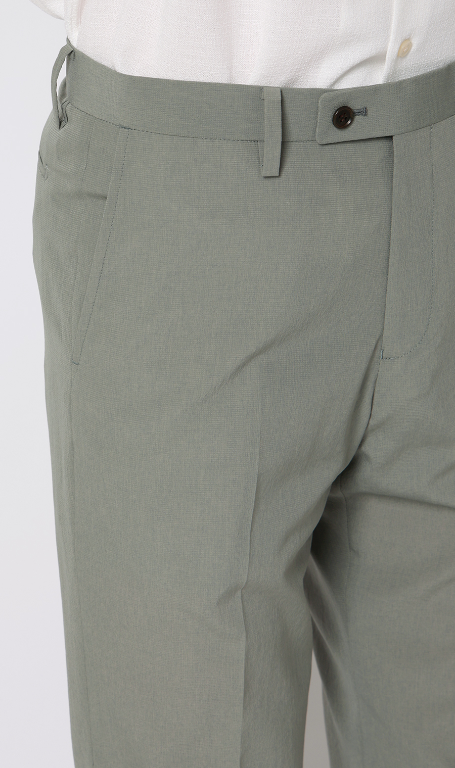 スタイリッシュスラックス【超軽量】【セットアップ着用可】【裾上げ済み】 グリーン M