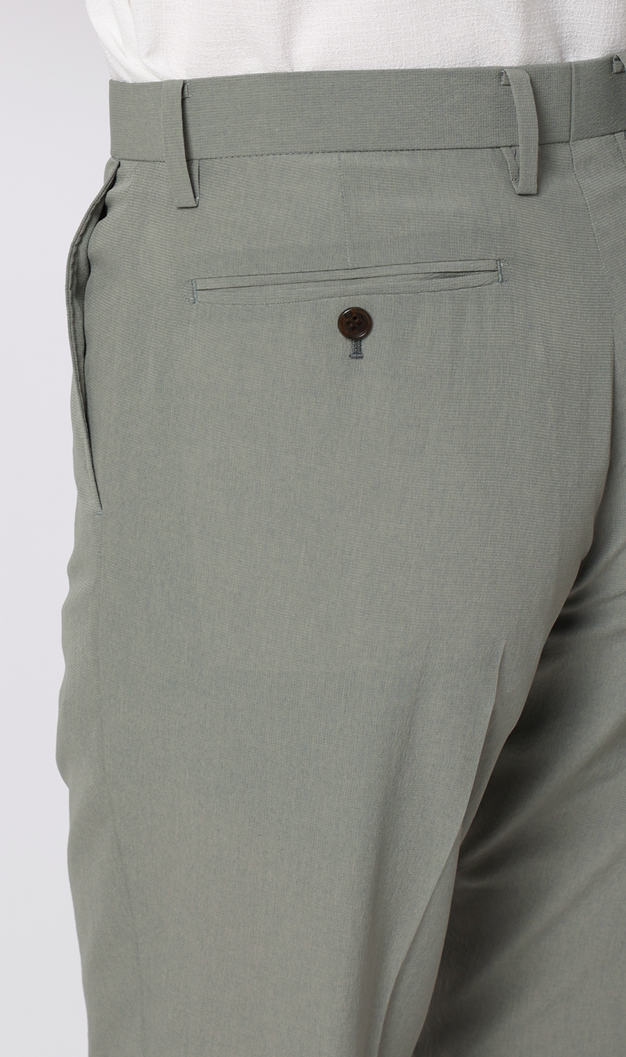 スタイリッシュスラックス【超軽量】【セットアップ着用可】【裾上げ済み】 グリーン M