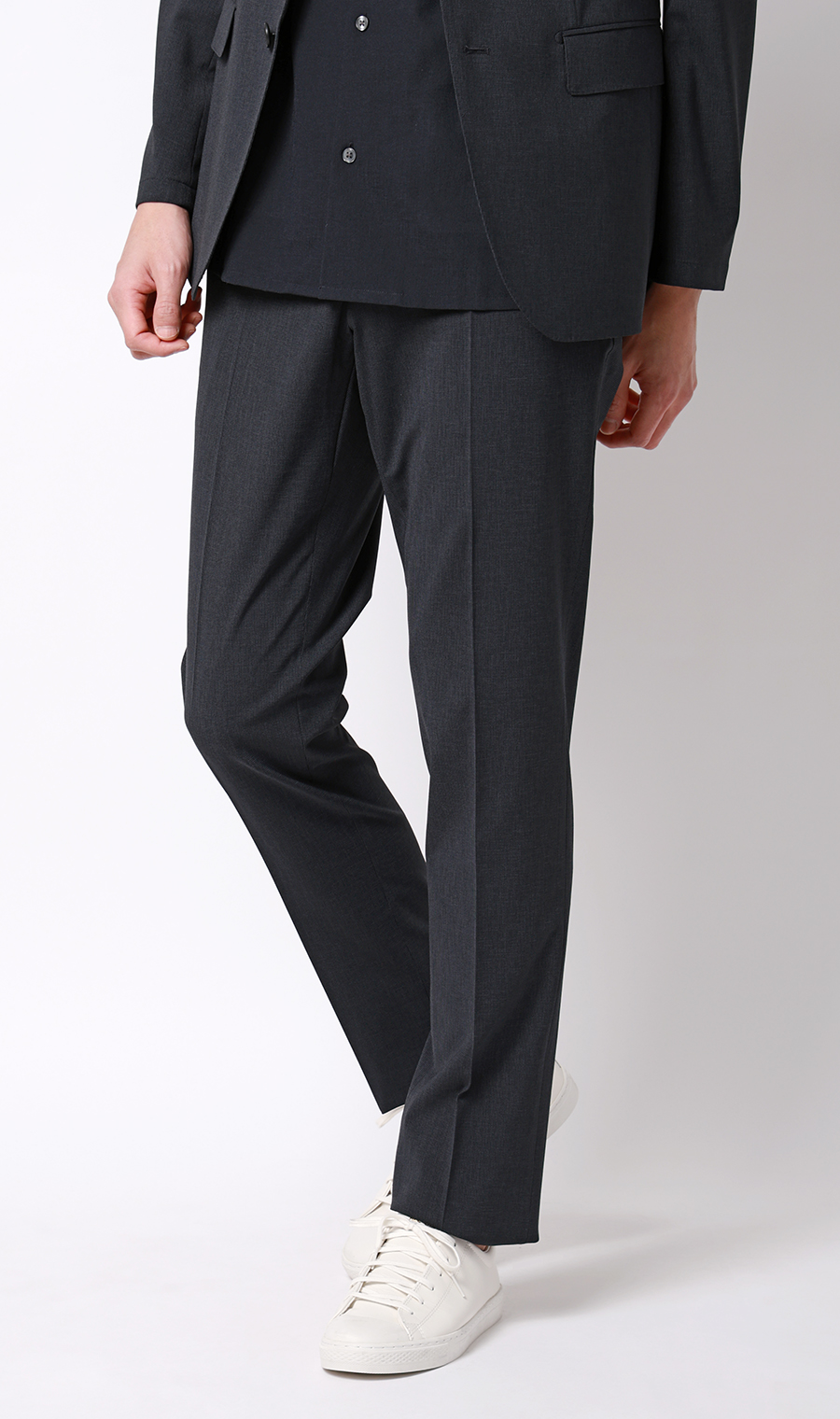 スタイリッシュスラックス【ウォッシャブル】【乾燥機OK】【セットアップ着用可】 ネイビー 76cm