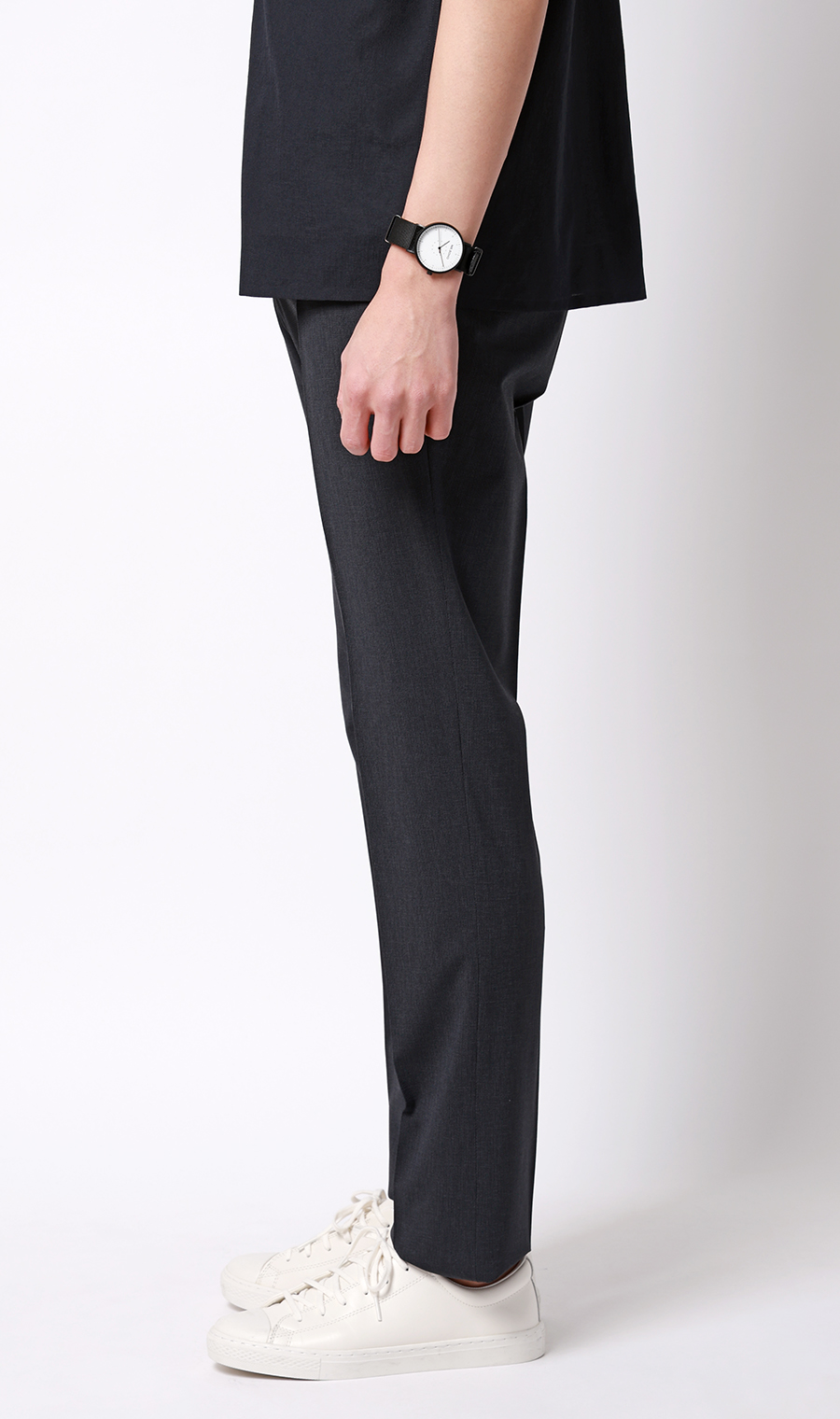 スタイリッシュスラックス【ウォッシャブル】【乾燥機OK】【セットアップ着用可】 ネイビー 76cm