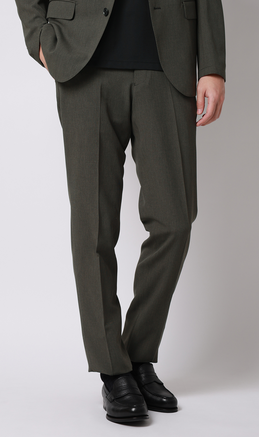 スタイリッシュスラックス【ウォッシャブル】【乾燥機OK】【セットアップ着用可】 カーキ 76cm