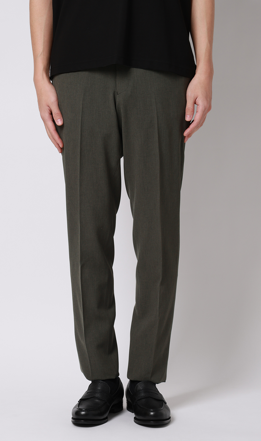 スタイリッシュスラックス【ウォッシャブル】【乾燥機OK】【セットアップ着用可】 カーキ 76cm