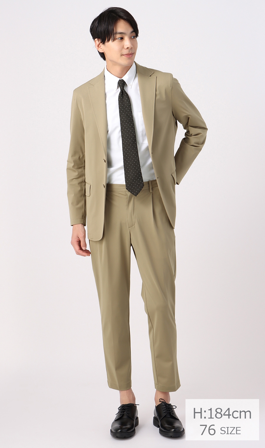 ゼロプレッシャースーツ【スラックス】【4WAYストレッチ】【セットアップ着用可】【裾上げ済み】 ベージュ 76cm