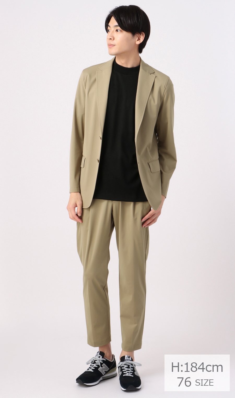 ゼロプレッシャースーツ【スラックス】【4WAYストレッチ】【セットアップ着用可】【裾上げ済み】 ベージュ 76cm