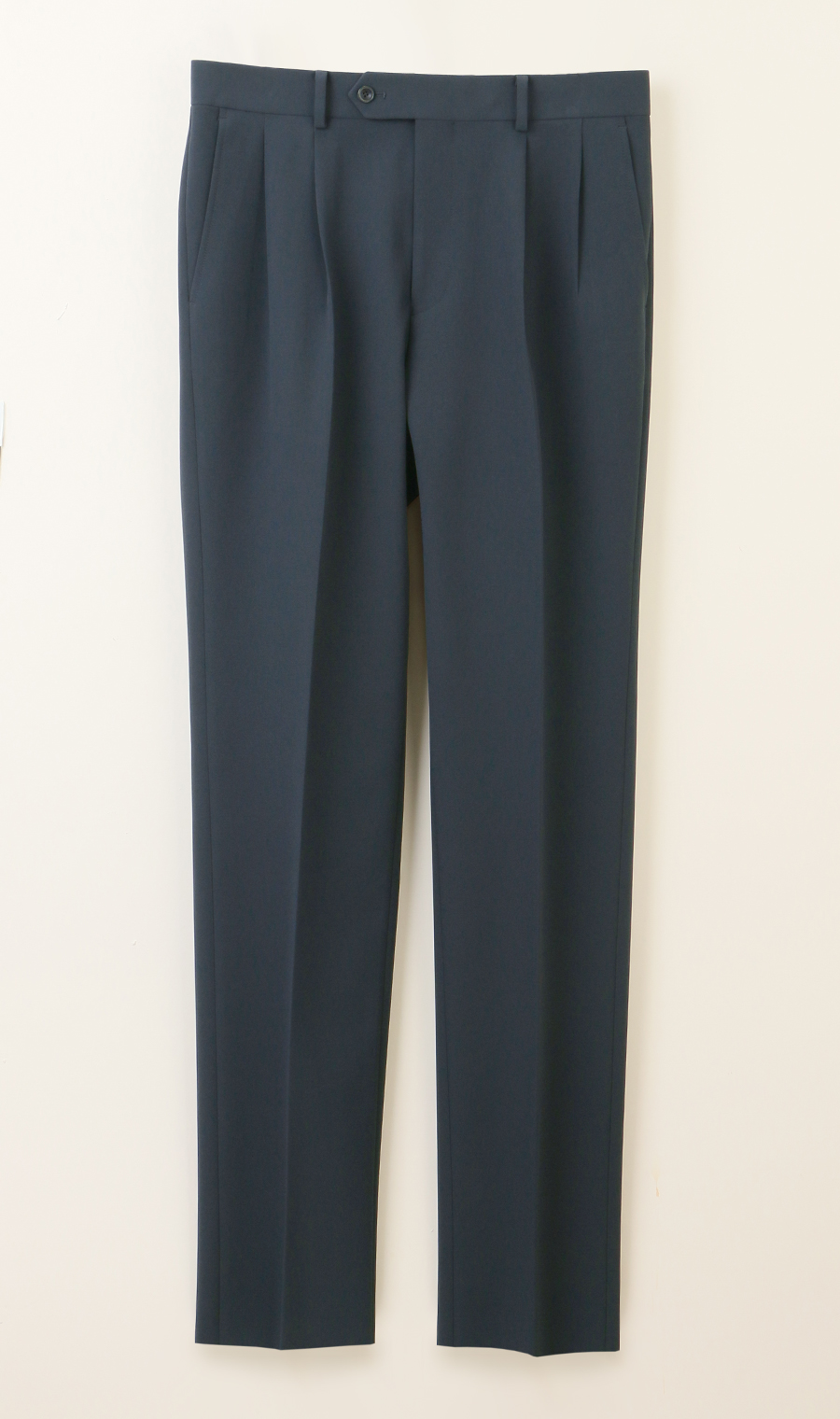 ツープリーツパンツ【2WAYストレッチ】【セットアップ着用可】 ネイビー S