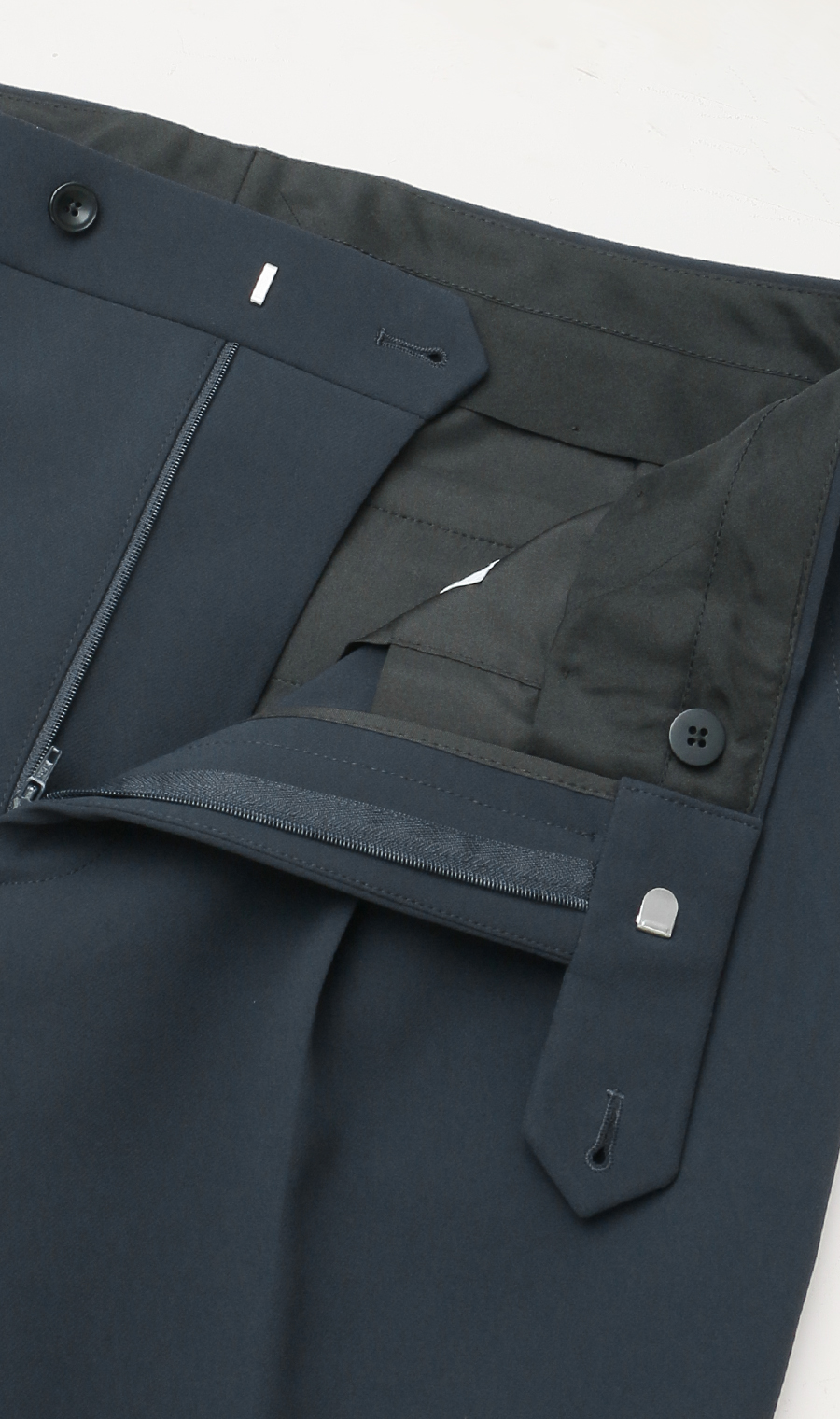 ツープリーツパンツ【2WAYストレッチ】【セットアップ着用可】 ネイビー S