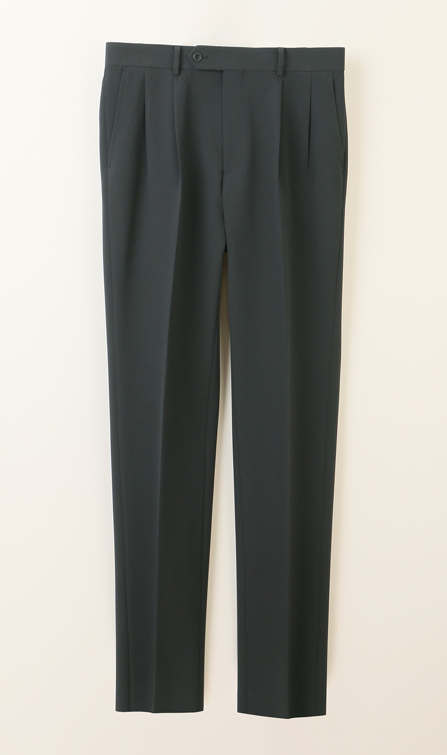 ツープリーツパンツ【2WAYストレッチ】【セットアップ着用可】 ブラック S