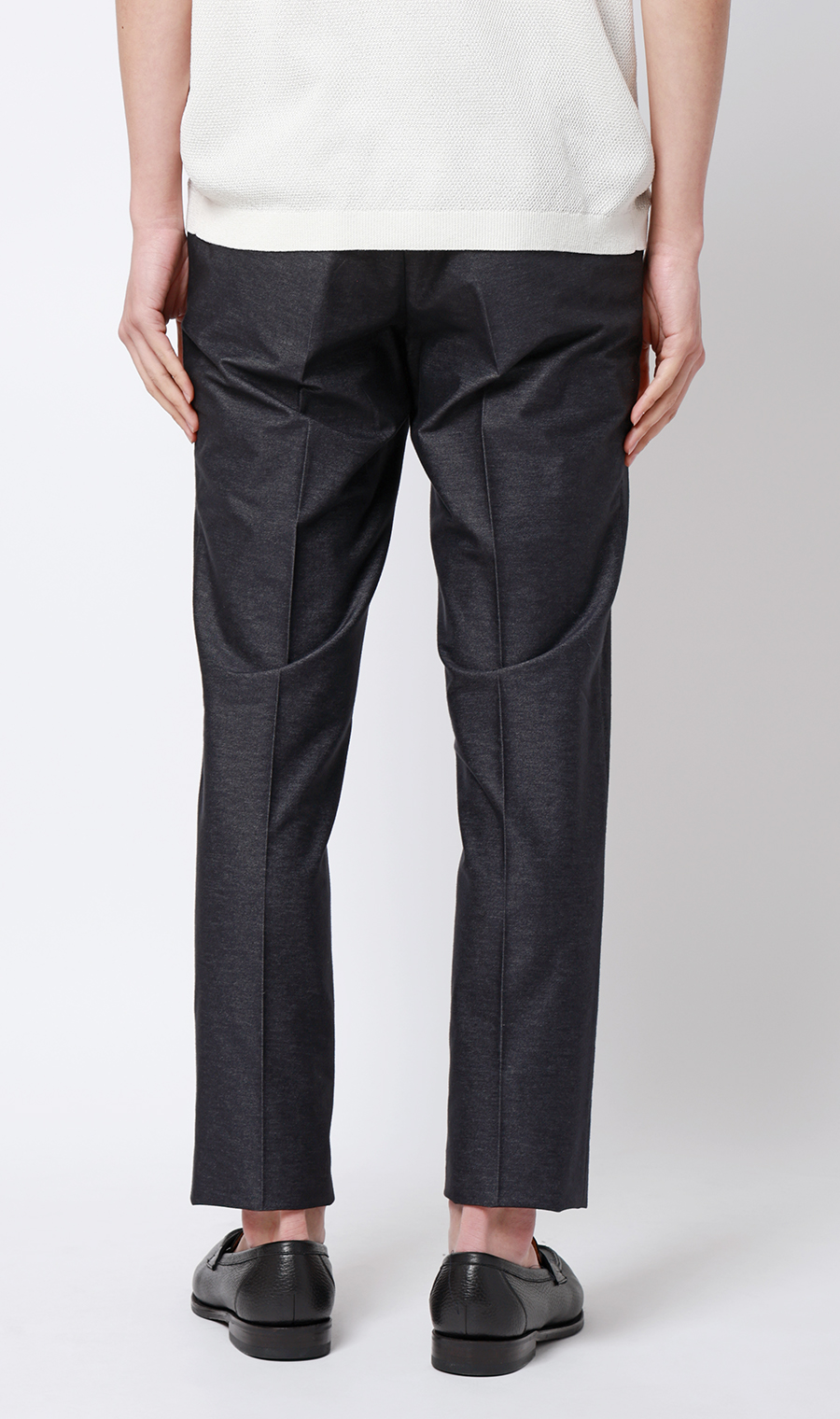 ノープリーツテーパードパンツ【セットアップ着用可】 ネイビー S