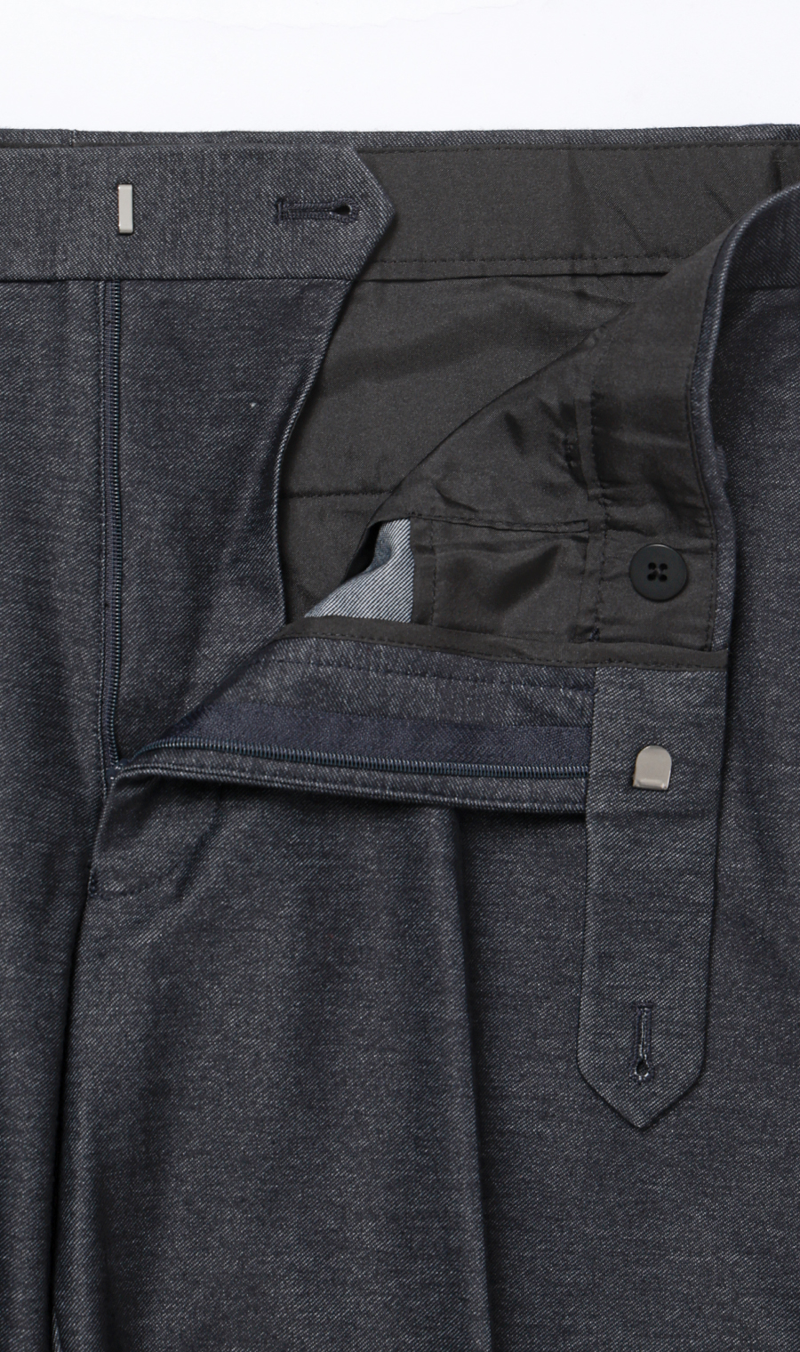 ノープリーツテーパードパンツ【セットアップ着用可】 ネイビー S