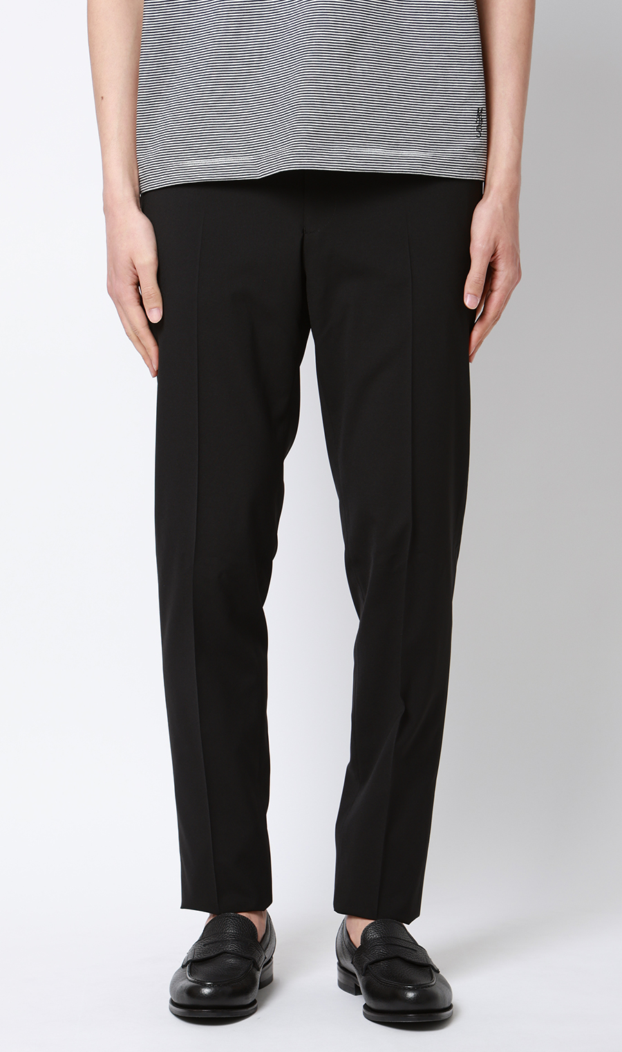 ノープリーツテーパードパンツ【セットアップ着用可】 ブラック S