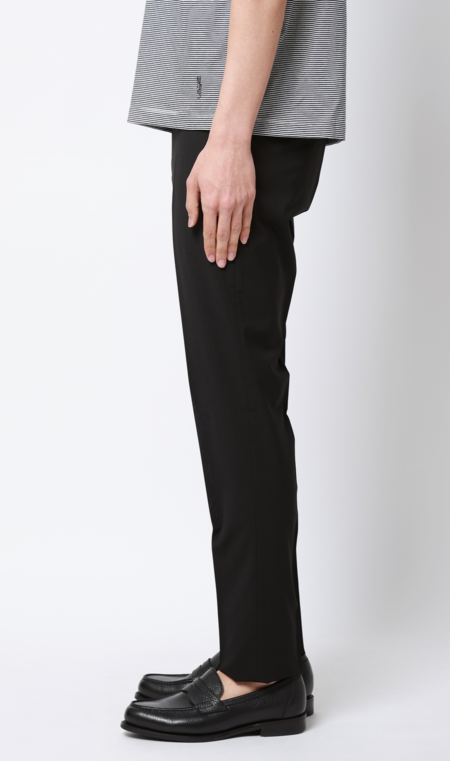 ノープリーツテーパードパンツ【セットアップ着用可】 ブラック S