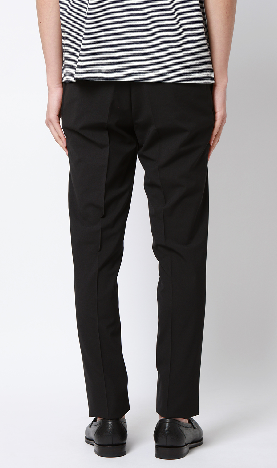 ノープリーツテーパードパンツ【セットアップ着用可】 ブラック S