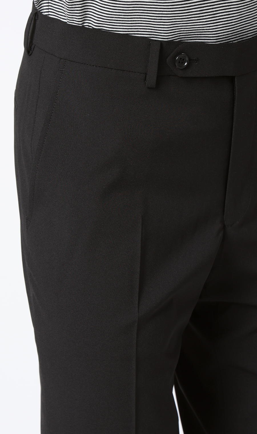 ノープリーツテーパードパンツ【セットアップ着用可】 ブラック S