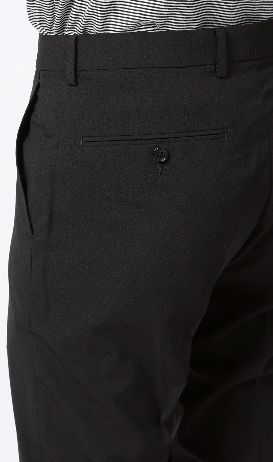 ノープリーツテーパードパンツ【セットアップ着用可】 ブラック S