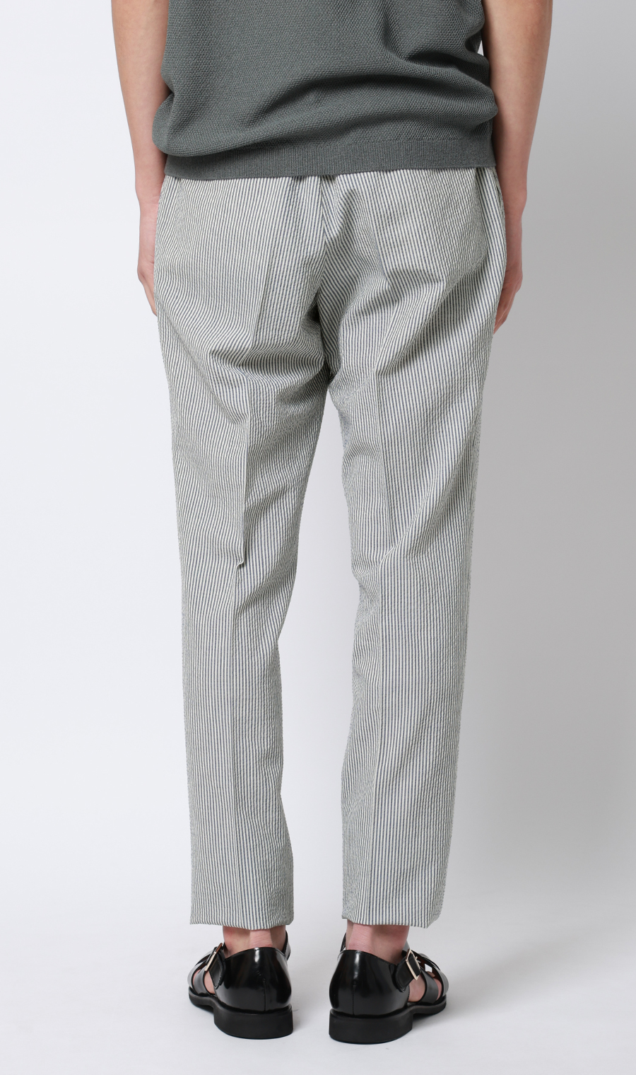 ワンプリーツテーパードパンツ【セットアップ着用可】 ブルー S