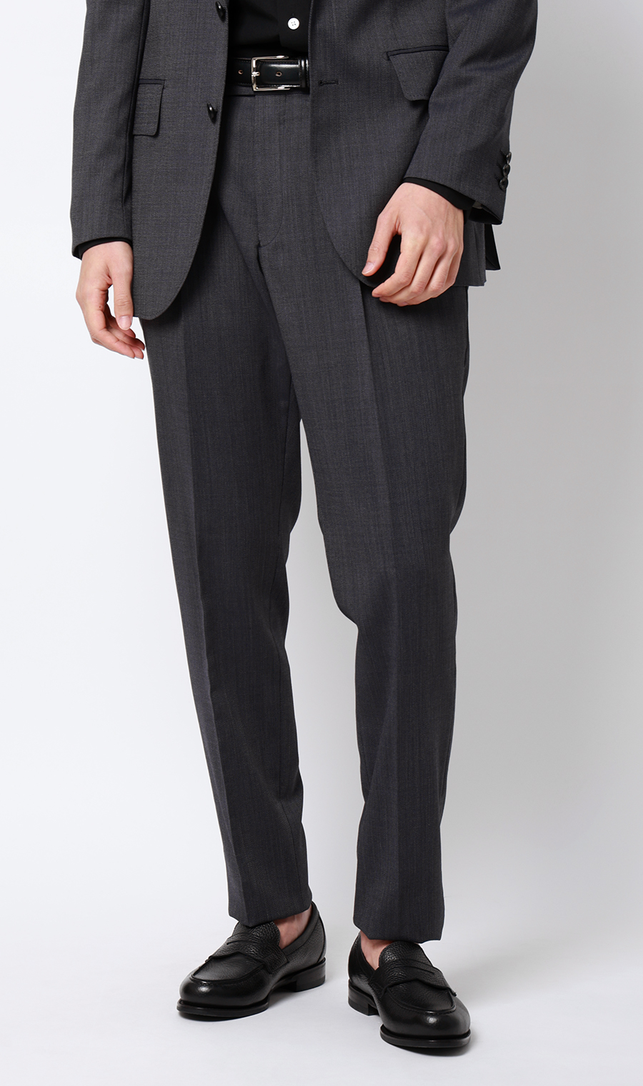 ワンプリーツテーパードパンツ【セットアップ着用可】 グレー S