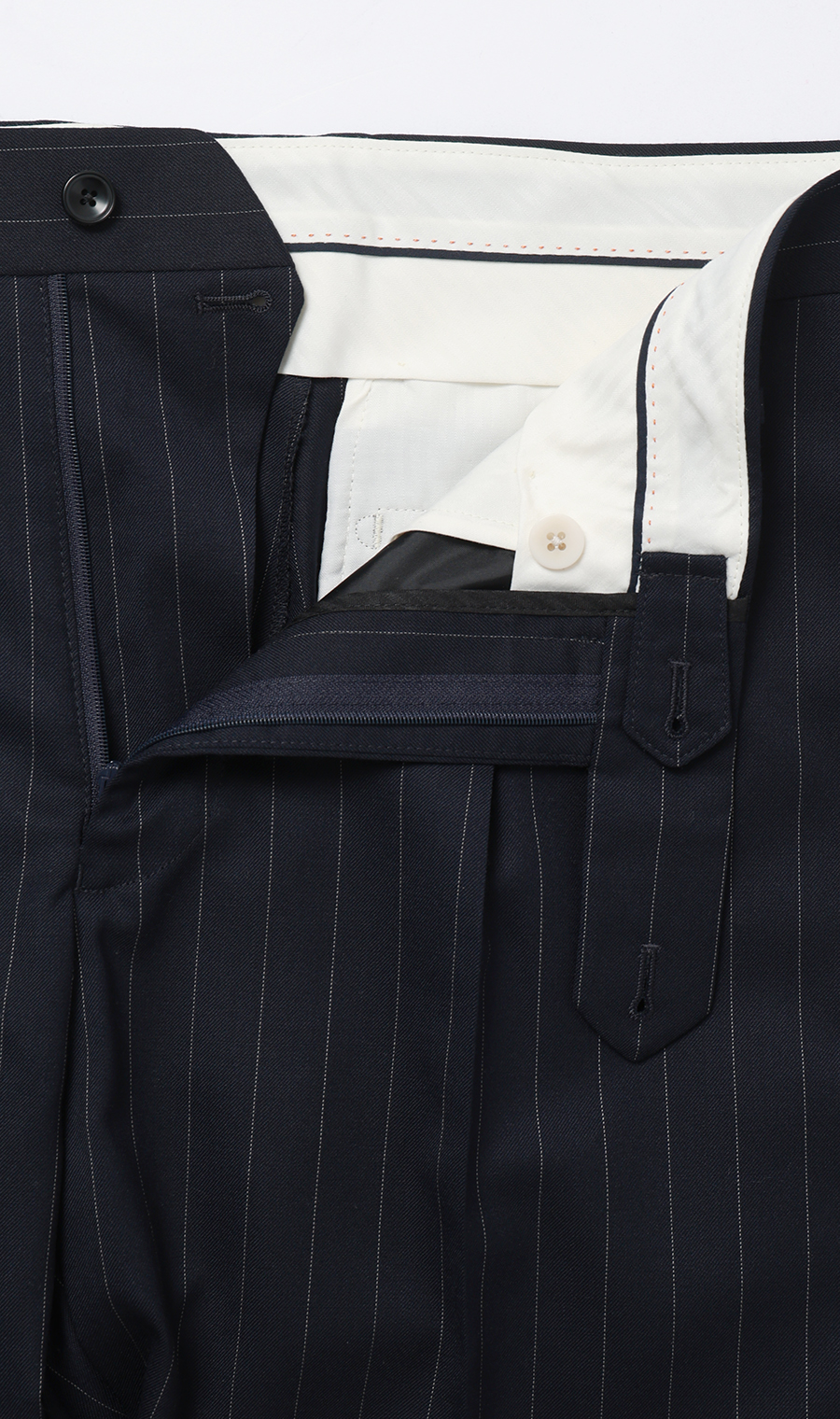 ワンプリーツテーパードパンツ【セットアップ着用可】 ネイビー S