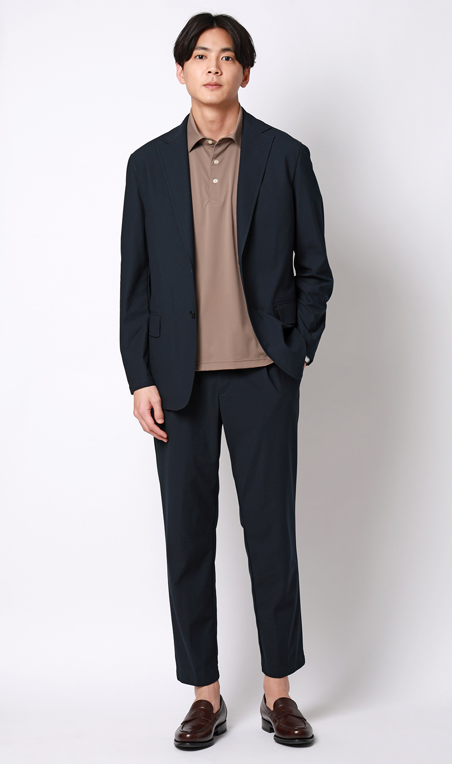 ゼロプレッシャースーツ【スラックス】【2WAYストレッチ】【セットアップ着用可】【裾上げ済み】 ネイビー 76cm