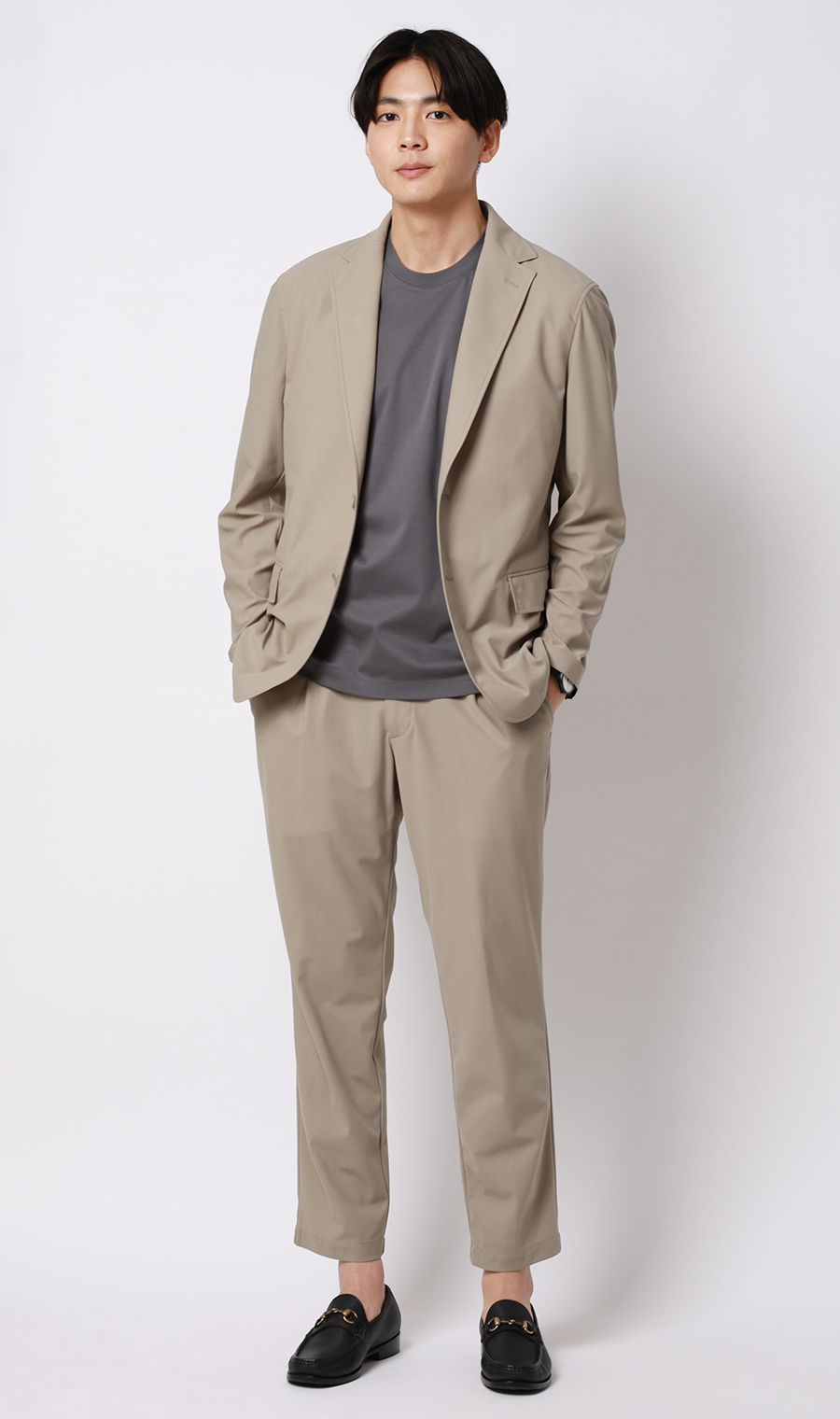 ゼロプレッシャースーツ【スラックス】【2WAYストレッチ】【セットアップ着用可】【裾上げ済み】 ベージュ 76cm