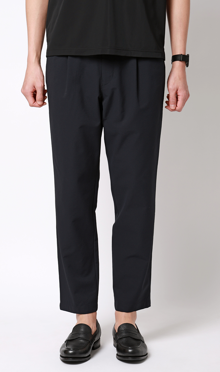 ゼロプレッシャースーツ【スラックス】【シアサッカー】【セットアップ着用可】【裾上げ済み】 ネイビー 76cm