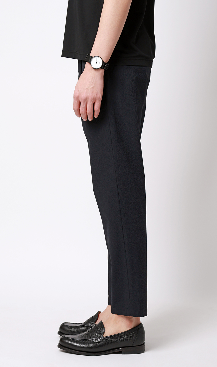 ゼロプレッシャースーツ【スラックス】【シアサッカー】【セットアップ着用可】【裾上げ済み】 ネイビー 76cm