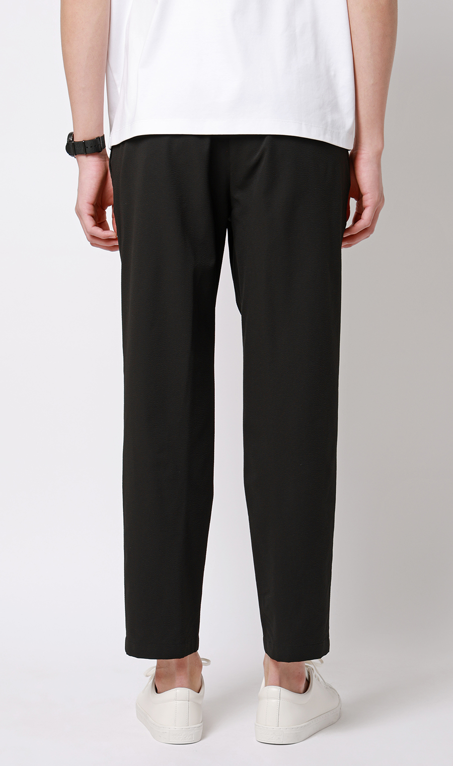 ゼロプレッシャースーツ【スラックス】【シアサッカー】【セットアップ着用可】【裾上げ済み】 ブラック 76cm