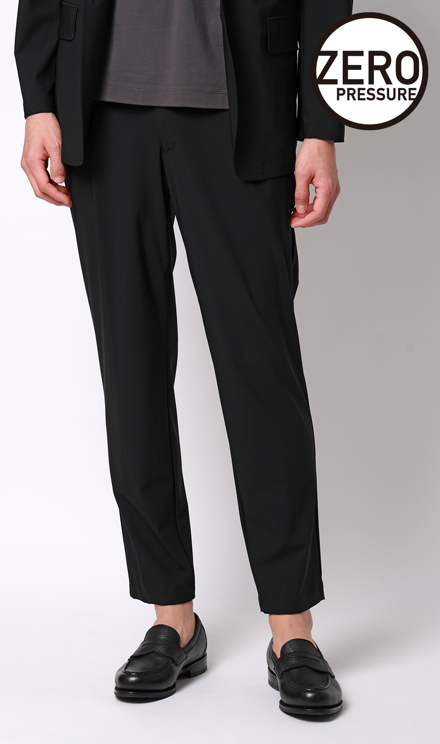 ゼロプレッシャースーツ【スラックス】【2WAYストレッチ】【セットアップ着用可】【裾上げ済み】 ブラック 76cm